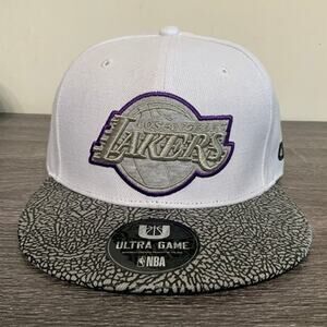 Ultra Game Los Angeles Lakers White Snapback Hat Cap One Size USED